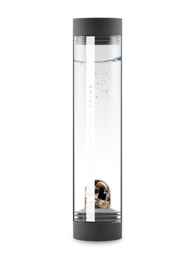 VitaJuwel Sana Crystal Water Carafe, COURAGE, Lava Black