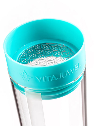 VitaJuwel Sana Crystal Water Carafe, Ocean Blue without GemPod