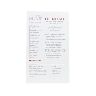 Lux Clinical Series LED, Wrinkle Reduction & Acne Treatment by reVive Light Therapy